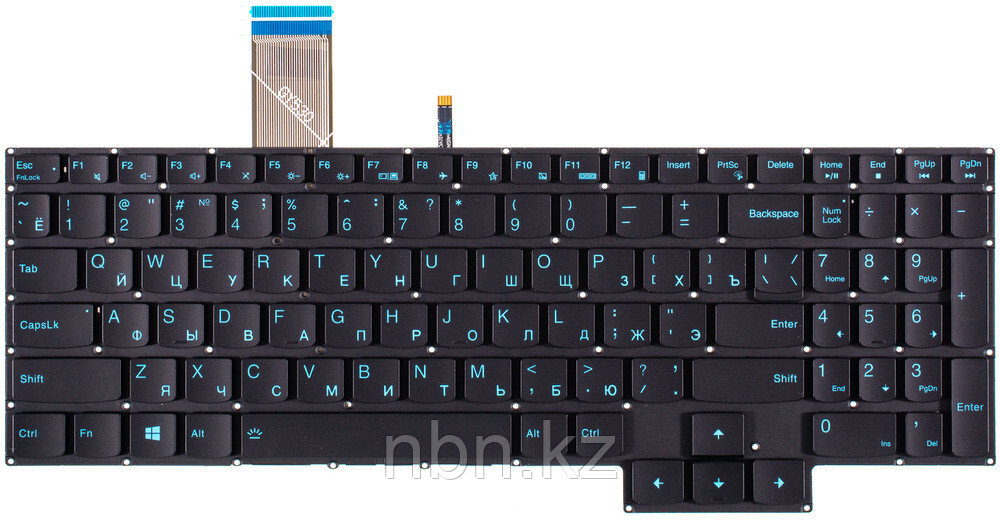 Клавиатура для ноутбука Lenovo Ideapad Gaming 3-15ARH05 / 3-15IMH05 RU с подстветкой (голоубые буквы)