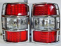 Задние фонари на Mitsubishi Pajero II 1991-1997 (Красно-белые)