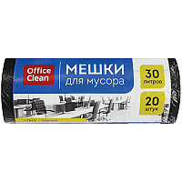 Х/т Мешок для мусора 30л OfficeClean ПНД, черные, в рулоне (20шт) арт.243961/А