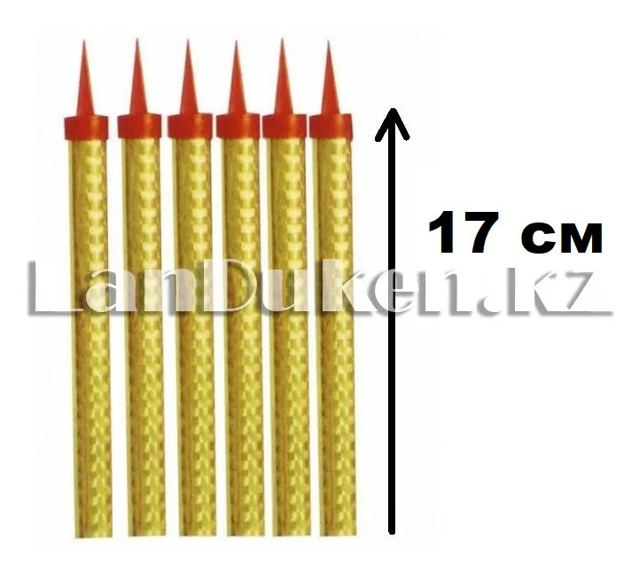 Свечи фейерверк для торта 17 см золотые