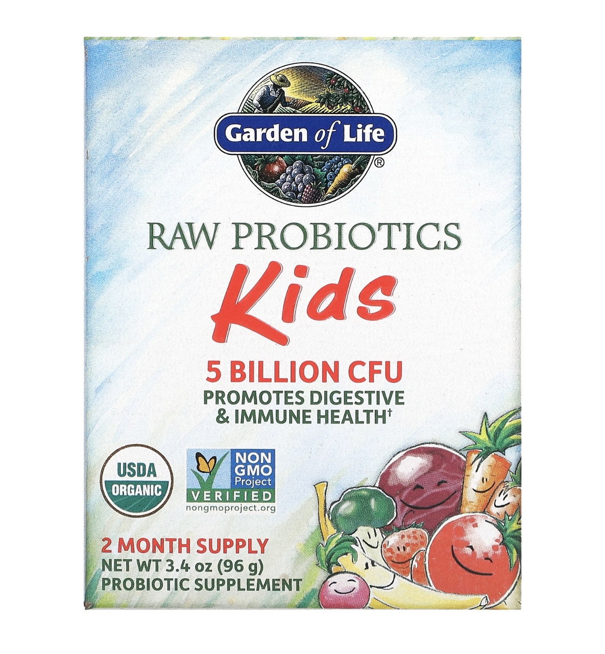 Garden of life сырые пробиотики, для детей, 96г - фото 1 - id-p109897095