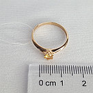 Кольцо из золочёного серебра с фианитом Diamant 93-110-01542-2 серебро с позолотой, фото 4