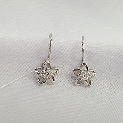 Серебряные детские серьги  Фианит Aquamarine 49203А.5 серебро с родием