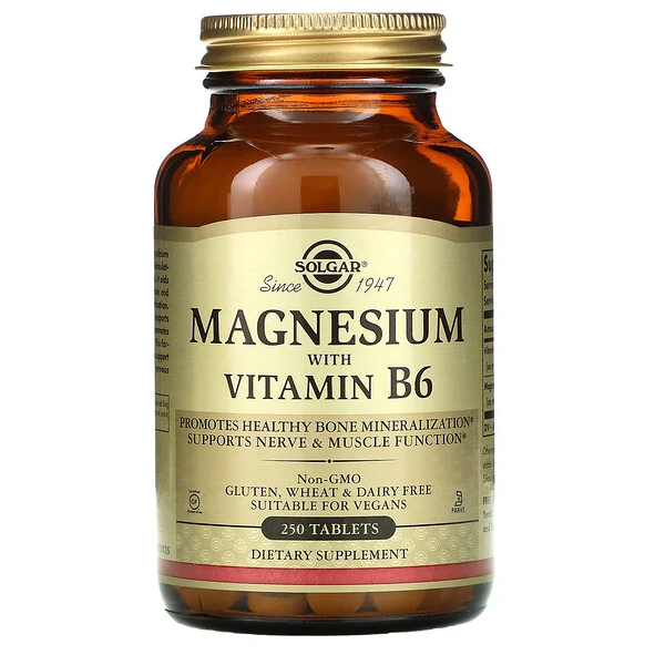 Магний с витамином В6, 250 таблеток, Solgar - фото 1 - id-p109897445