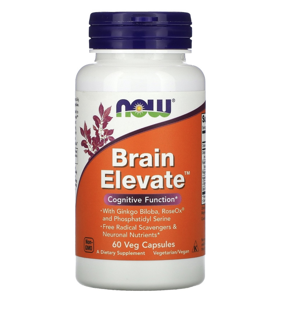 Now foods brain elevate, 60 растительных капсул - фото 1 - id-p109897743