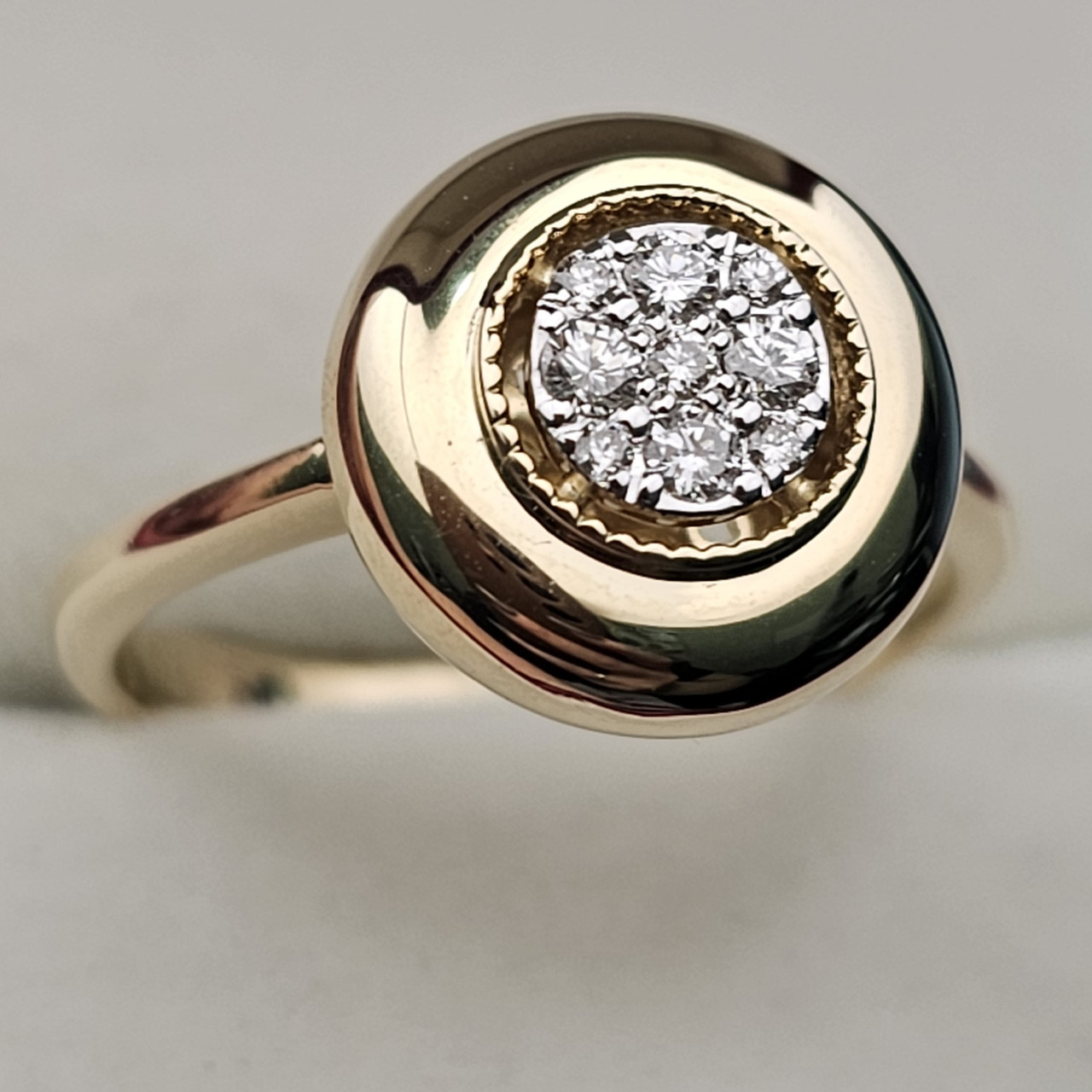 Золотое кольцо с бриллиантами 0.21Сt VS1/G, 19 размер