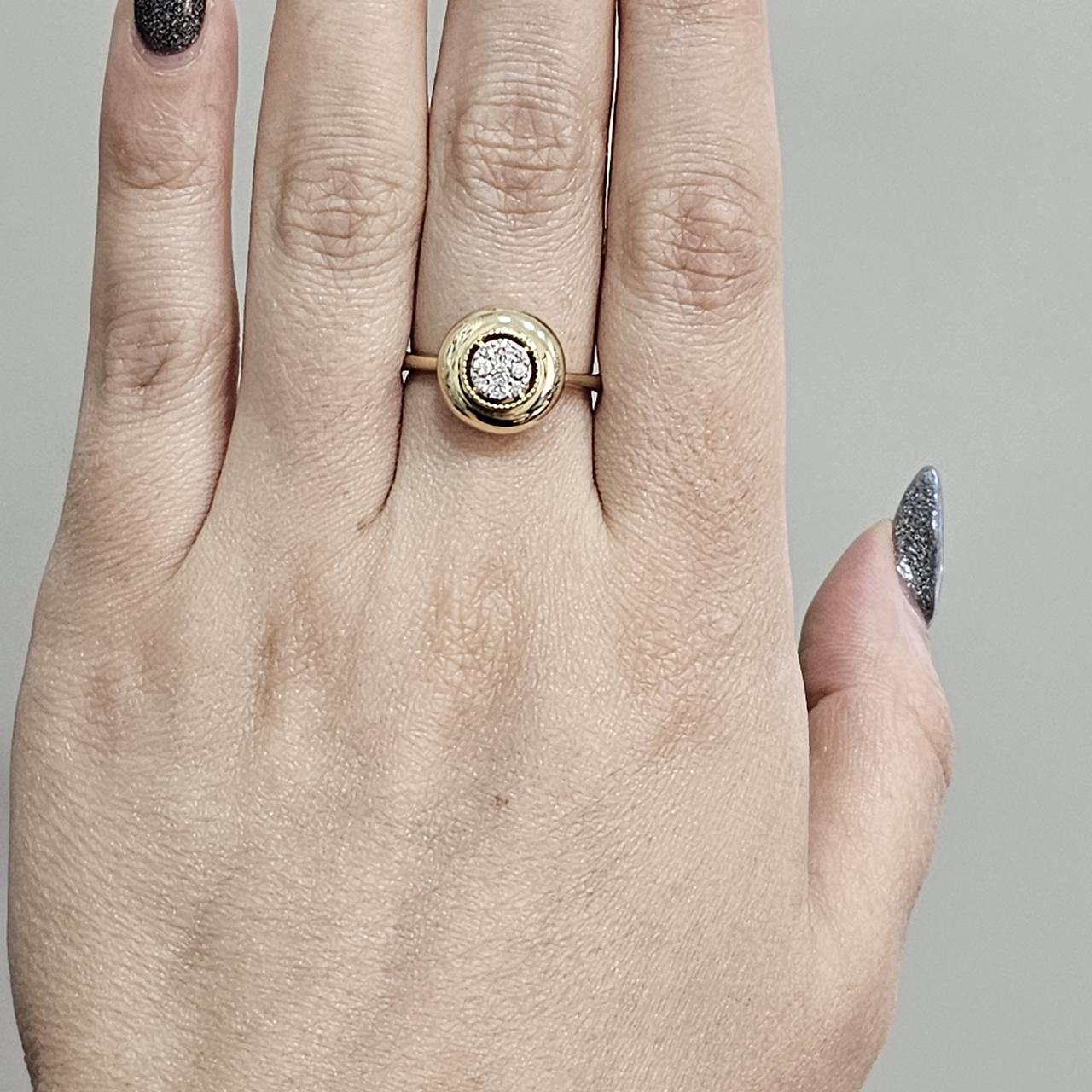 Золотое кольцо с бриллиантами 0.21Сt VS1/G, 19 размер - фото 9 - id-p109857746