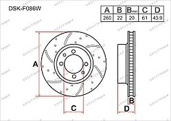 Тормозные диски  DACIA Logan c 2006 по 2012  1.4 / 1.5 / 1.6 (Передние)