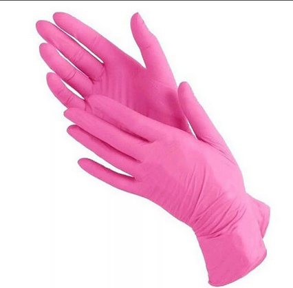 Нитриловые перчатки розовые размер M