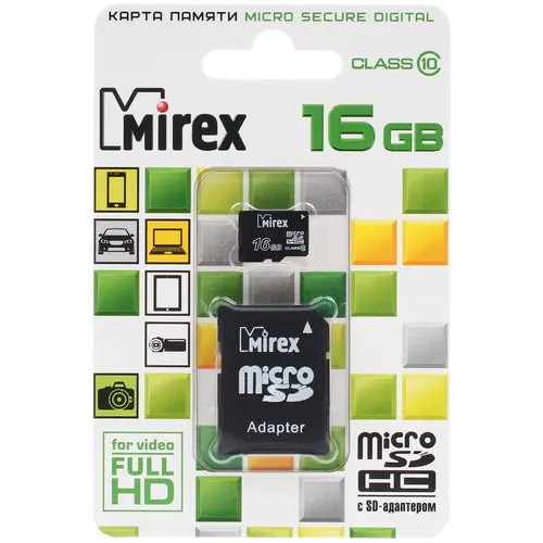 Mirex microSDHC [13613-AD10SD16] флеш (flash) карты (13613-AD10SD16) - фото 1 - id-p109953085