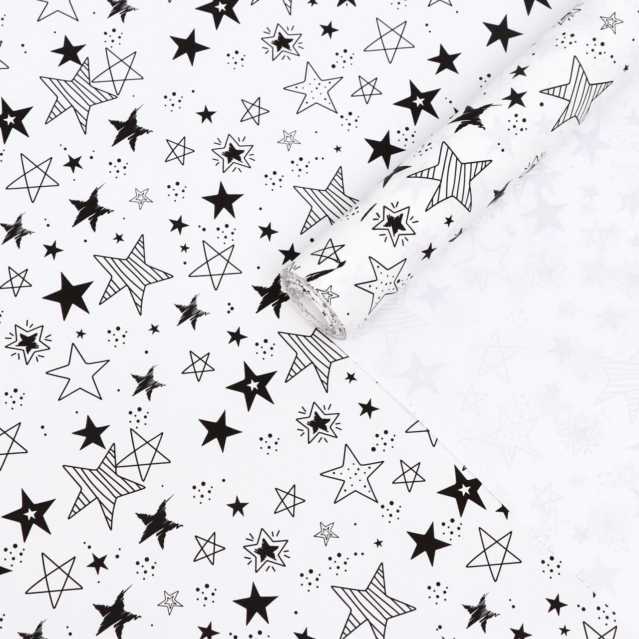Бумага упаковочная, крафтовая, рисунок Звезды, 0.6*10 м, 70 г/м², рулон - фото 1 - id-p109955444