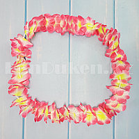 Гавайское ожерелье лея розово-желтое