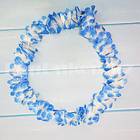 Гавайское ожерелье лея синие-белое