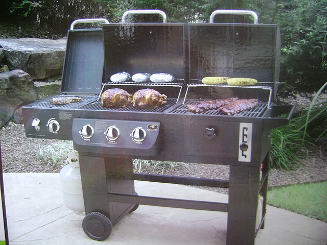 Гриль гибридный ( газовый, инфракрасный, на угле), Propane Gas and Charcoal Cooking System