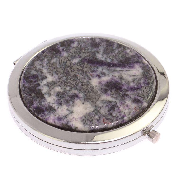 Карманное зеркальце из камня гетчеллит цвет серебро 126264 - фото 1 - id-p109957219