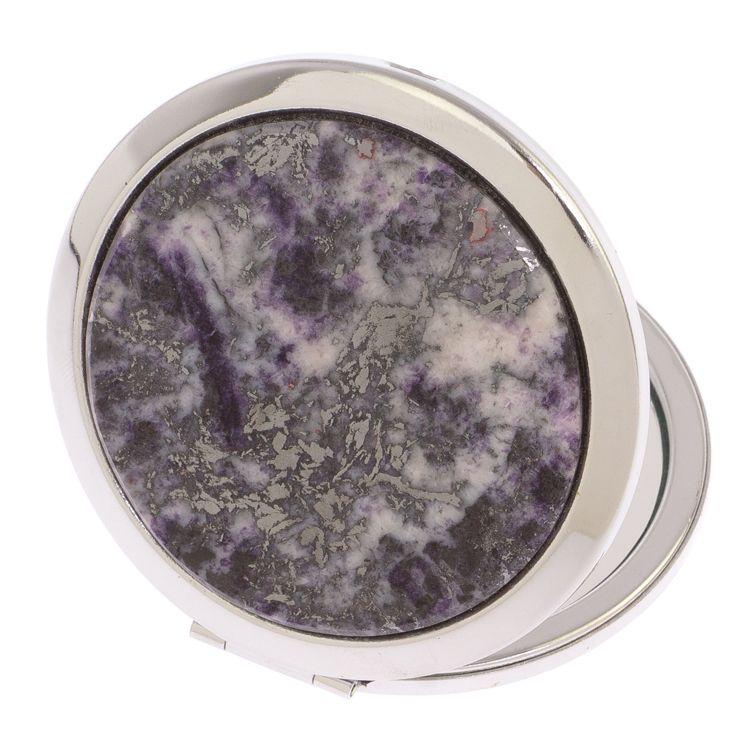Карманное зеркальце из камня гетчеллит цвет серебро 126264 - фото 2 - id-p109957219