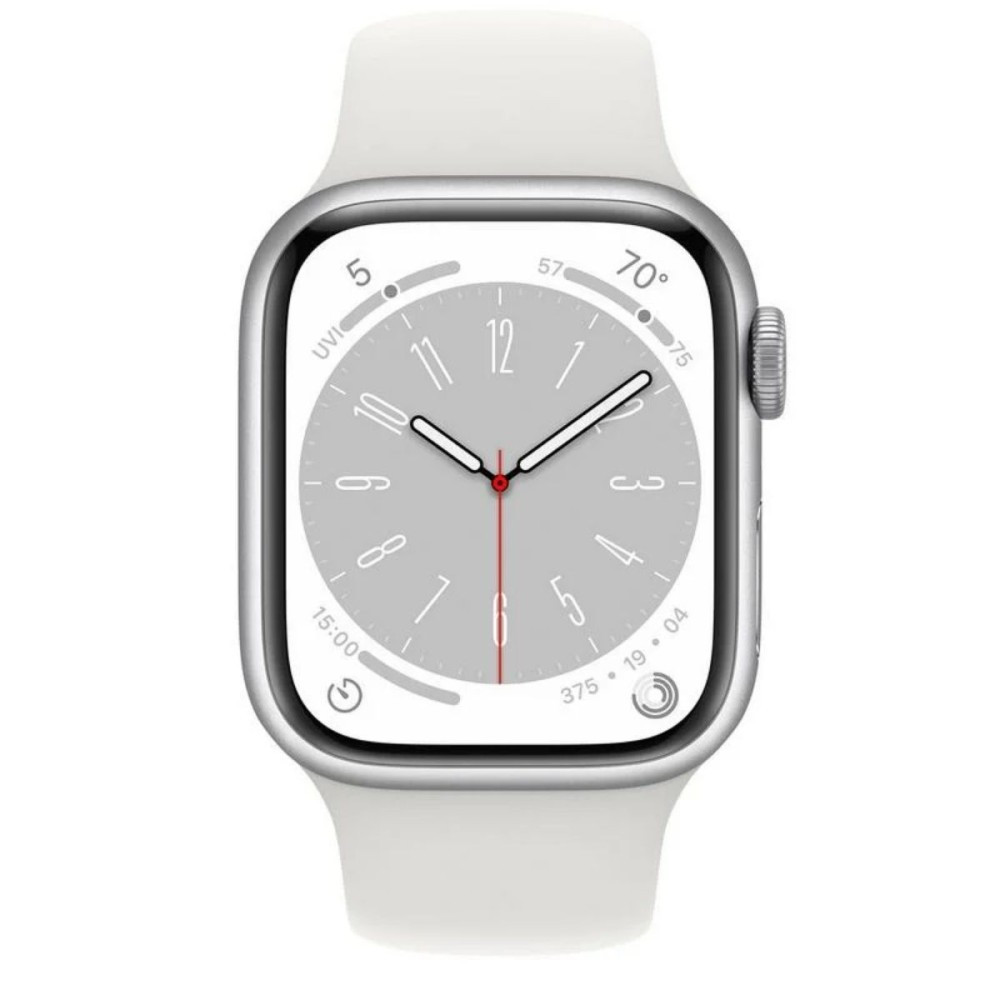 Смарт часы Apple Watch Series 8, 45mm Silver Aluminium Case with White Sport Band (MP6N3GK/A) - фото 2 - id-p109958173