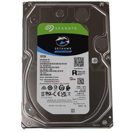 Жесткий диск HDD 10 TB Seagate SkyHawk AI (ST10000VE001), 3.5", 256MB, SATA III - фото 2 - id-p109958388