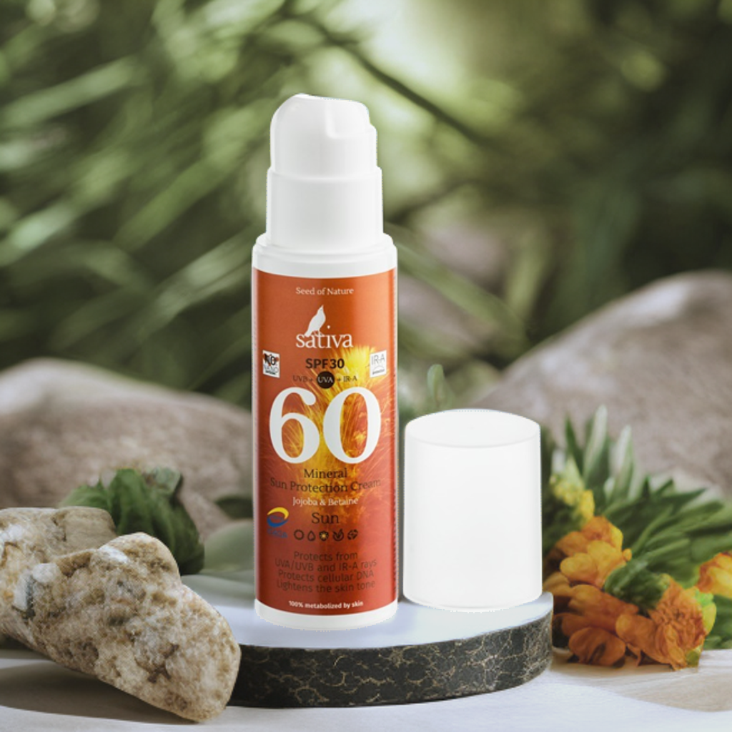 Крем SPF 30 для тела, минеральный солнцезащитный №60 от Sativa