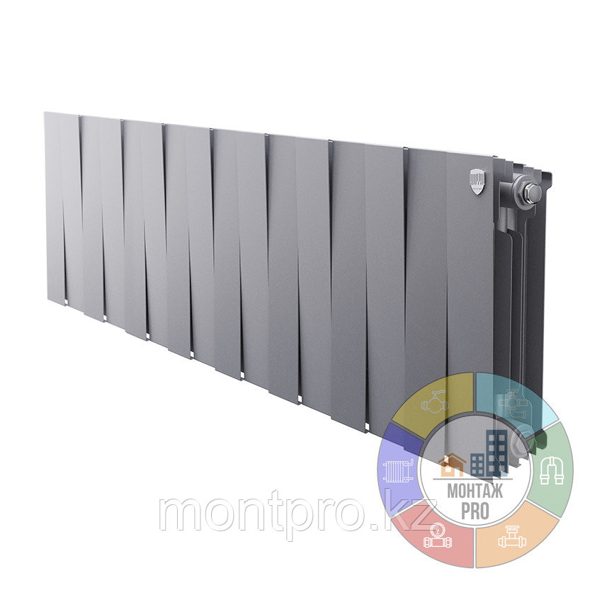 Биметаллический радиатор PIANOFORTE 300/100 (Серый) Silver Satin Royal Thermo - фото 1 - id-p109958237