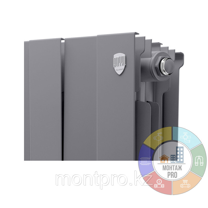 Биметаллический радиатор PIANOFORTE 300/100 (Серый) Silver Satin Royal Thermo - фото 2 - id-p109958237