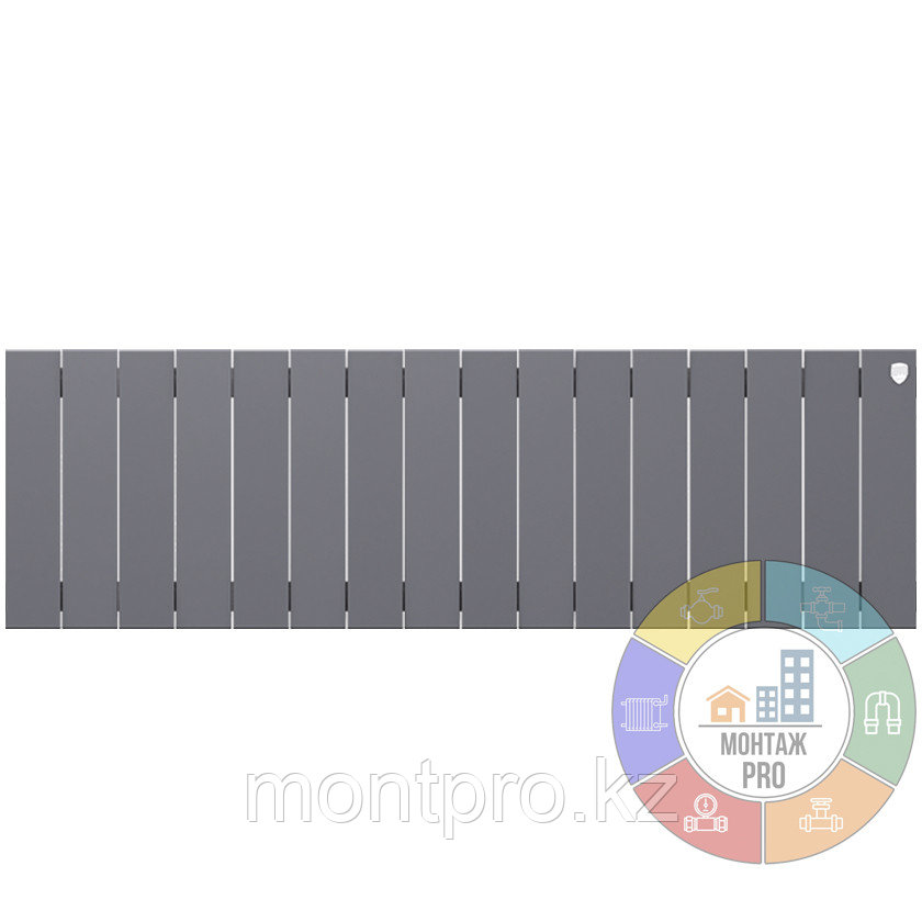 Биметаллический радиатор PIANOFORTE 300/100 (Серый) Silver Satin Royal Thermo - фото 3 - id-p109958237