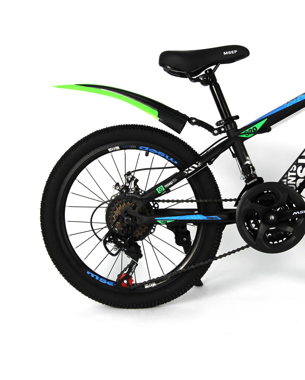 Детский велосипед Msep 20 колеса черный-зеленый - фото 4 - id-p109966816