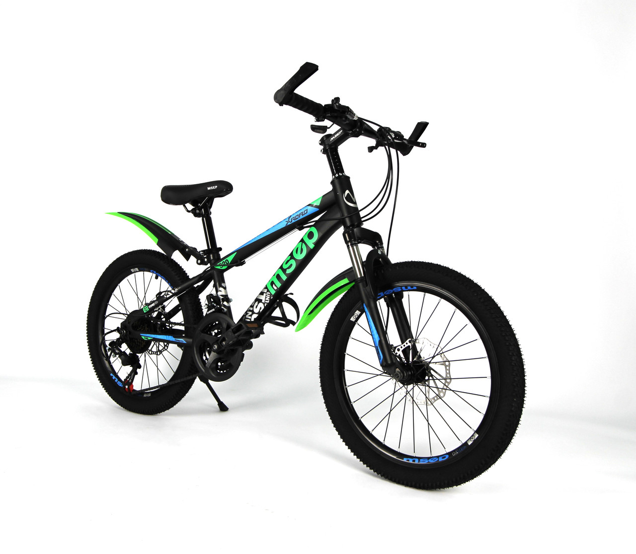 Детский велосипед Msep 20 колеса черный-зеленый - фото 1 - id-p109966816