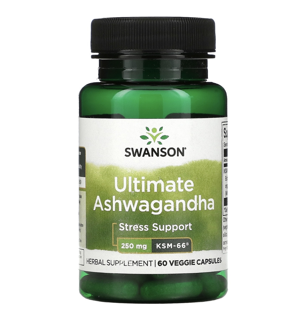Swanson ultimate ashwagandha, 250мг, 60 растительных капсул - фото 1 - id-p109982103
