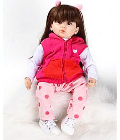 Кукла Реборн девочка в розовой жилетке