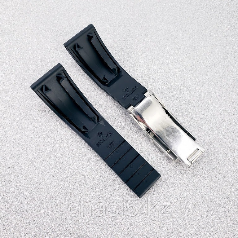 Каучуковый ремешок с клипсой Rolex 20мм - черный (16834) - фото 2 - id-p100614833