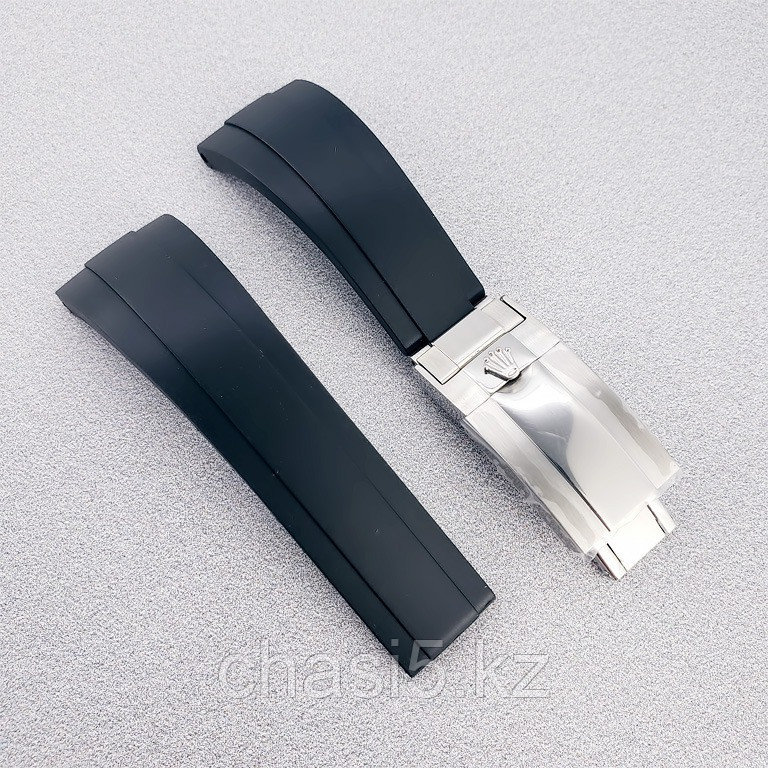 Каучуковый ремешок Rolex с клипсой 21 мм - черный (16831) - фото 1 - id-p100614830