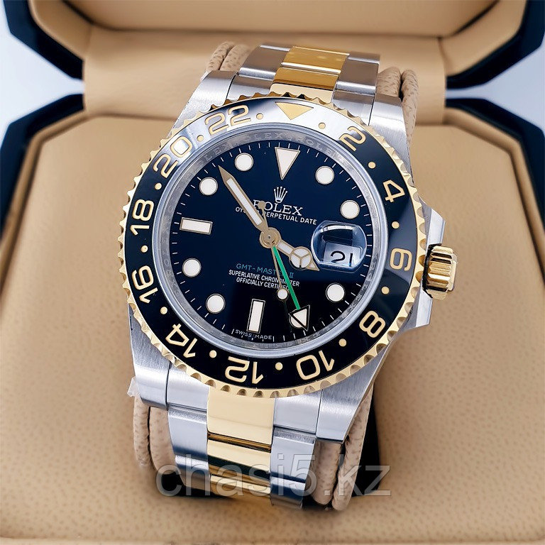 Мужские наручные часы Rolex GMT Master II Black Ceramic Bezel - Дубликат (20293)