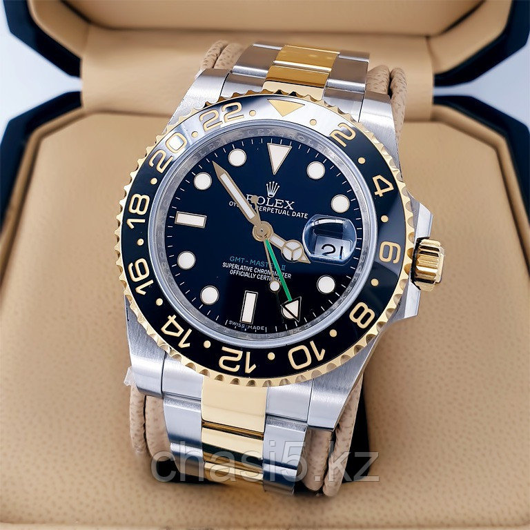 Мужские наручные часы Rolex GMT Master II Black Ceramic Bezel - Дубликат (20293) - фото 1 - id-p109118340