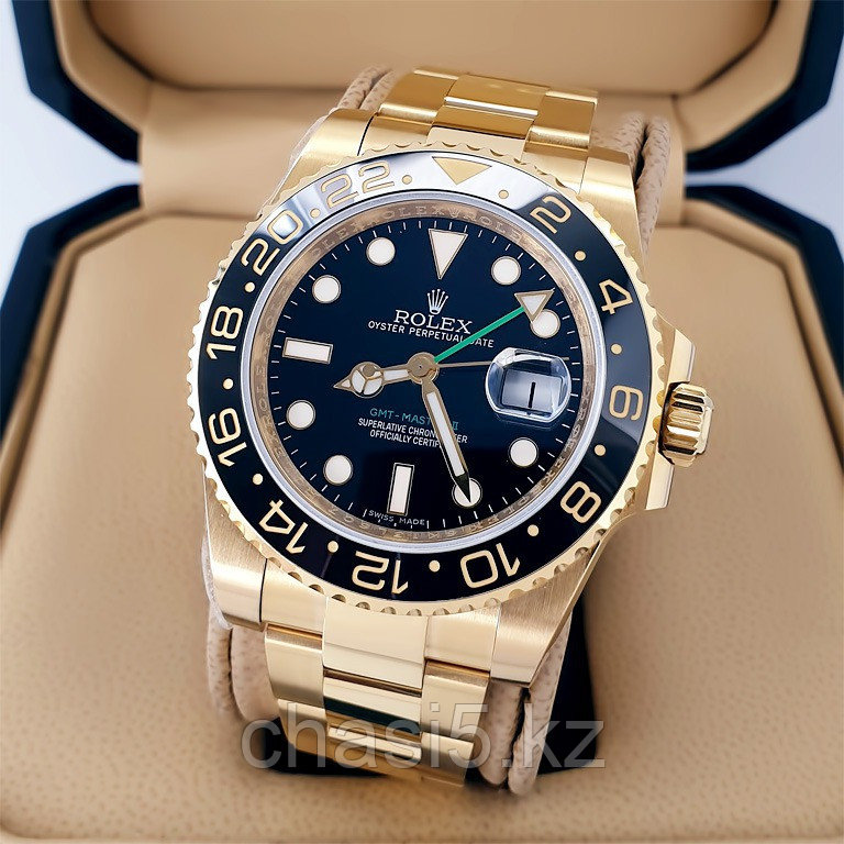 Мужские наручные часы Rolex GMT Master II Black Ceramic Bezel - Дубликат (20292)