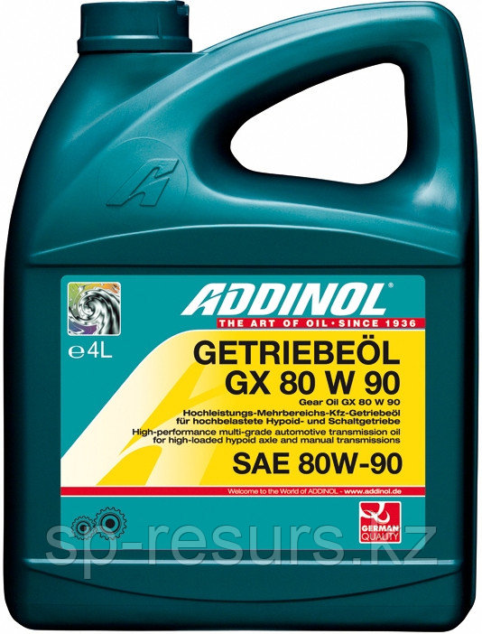 Масло ADDINOL Getriebeol GX  SAE 80W90 кан.4л