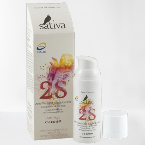Крем-флюид ночной №28 для профилактики и коррекции морщин от Sativa
