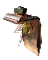 Держатель на металлический лист H=7 cm, проволока Ø 5-10 mm, медь/латунь