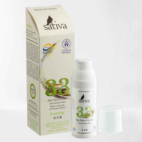 Крем для лица дневной №33 для жирного чувствительного типа кожи от Sativa