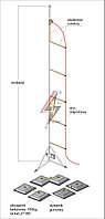 Мачта горячего оцинкования с изолированным громоотводом H=6800 mm, составной, тренога, утяжители 3x27180, (Ø 2,20 m) 26,8 кг / 331,3 кг