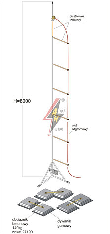 Мачта горячего оцинкования с изоляцией  H=8000 mm, фото 2