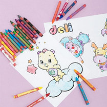 Мелки восковые Deli "ColoRun", пастельные, 24 цвета, картон, фото 5