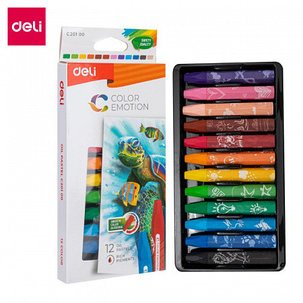Мелки восковые Deli "Color Emotion", пастельные, масляные, 12 цветов, картон, фото 1