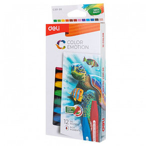 Мелки восковые Deli "Color Emotion", пастельные, масляные, 12 цветов, картон, фото 3