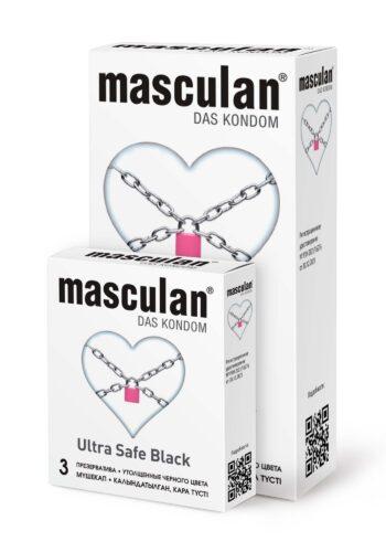 Утолщенные презервативы masculan Ultra Safe Black 3шт