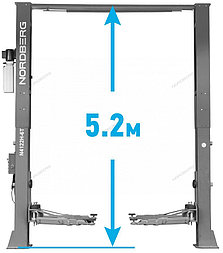 Подъемник 2х стоечный 380V 6т с верхней синхронизацией (серый) LONG N4122H1E-6TG