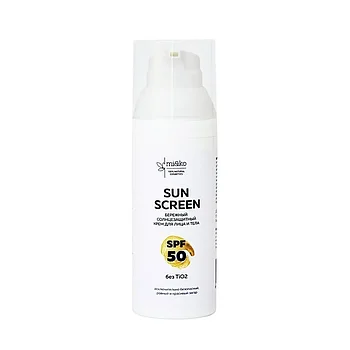 Бережный солнцезащитный крем для лица и тела Sun Screen SPF50, 50мл (mi&ko)