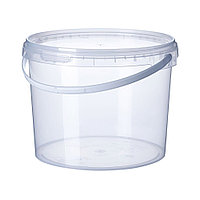 Ведро 2.3л прозрачное с крышкой