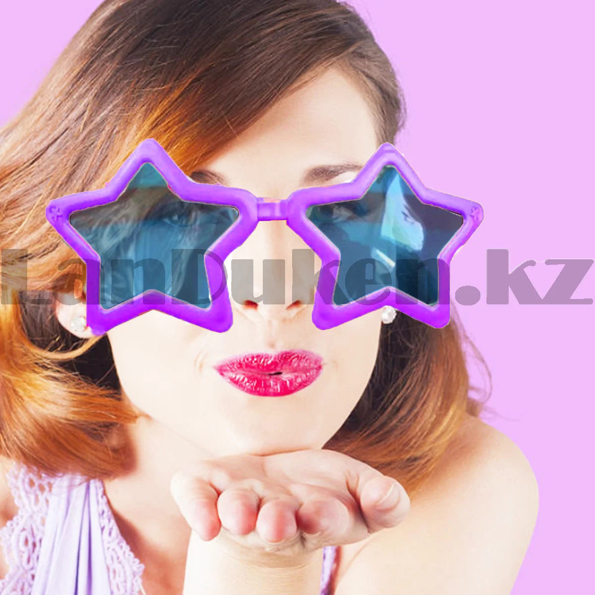 Огромные карнавальные очки "Звезды" (фиолетовые с синими стеклами) - фото 1 - id-p48486134