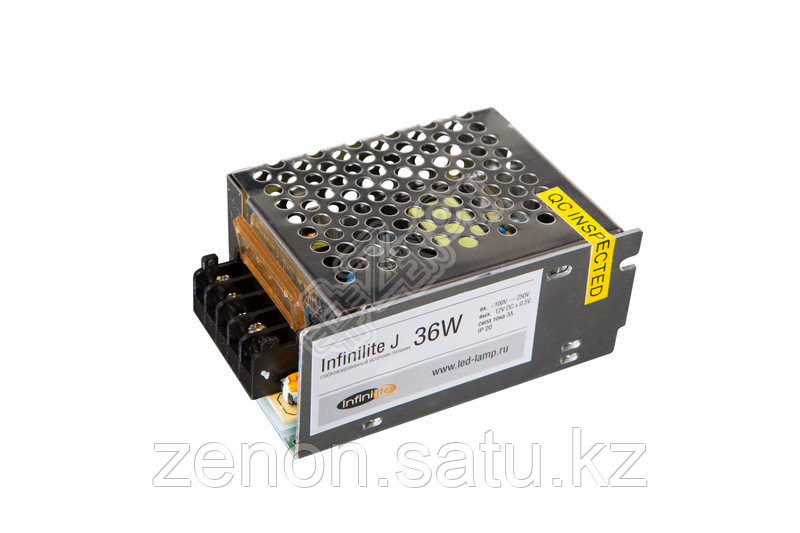 Блок питания 36W IP20 INFINILITE J =12V DC, ток 3.00A, интерьер., металл, 85х58х38 мм - фото 1 - id-p107939028